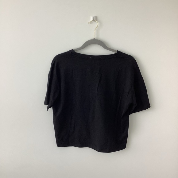 New women’s crop t-shirt Maison Kitsune’ print black white - Picture 5 of 7